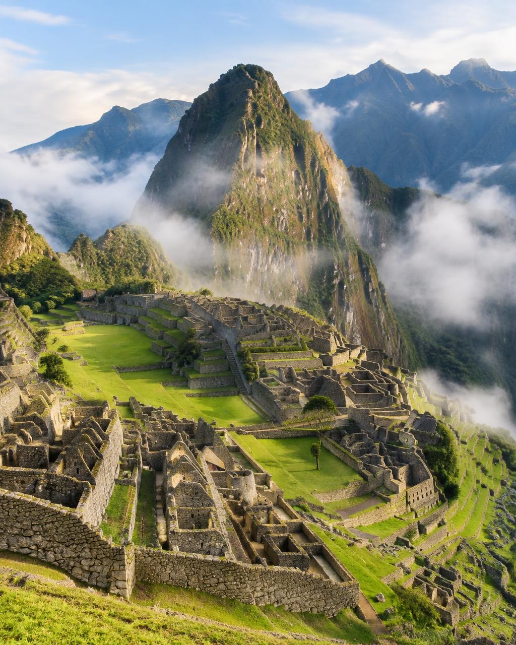 Montanhas e caminhos no Peru